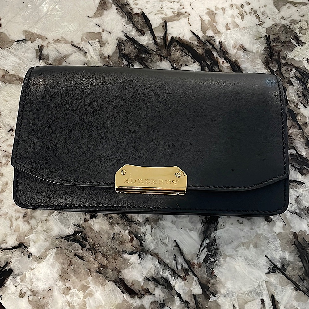ORIGINAL BURBERRY BLACK LEATHER MADISON CROSSBODY BAG